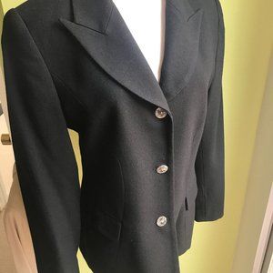 Lily & Taylor Black wool crepe blazer. Size 10